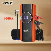 GKFLY 4000A Car Jump Starter Air Pump Power Bank Portable Air Compressor 4 In 1 Cars Battery Starter Starting Auto Tyre Inflator