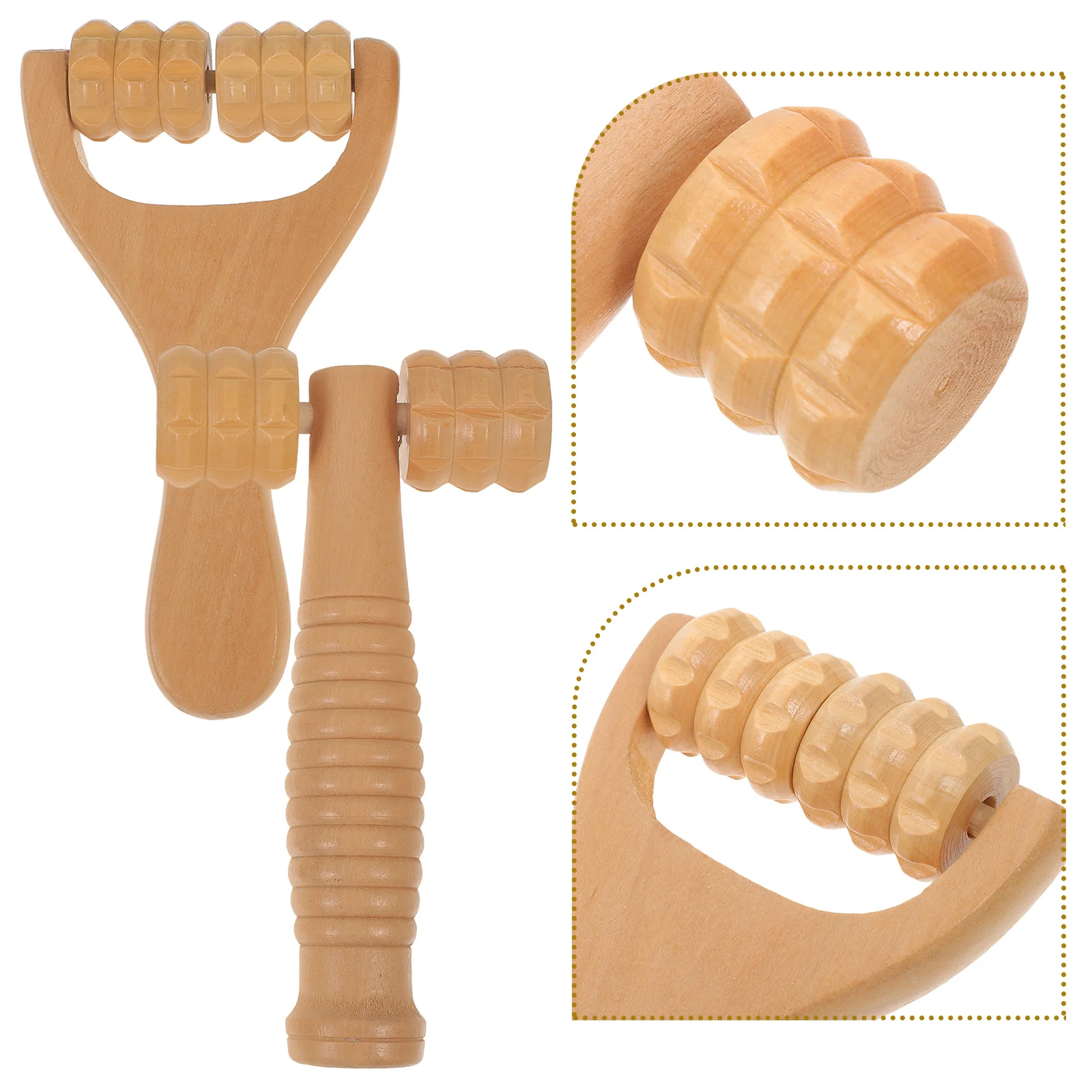 

2pcs Wooden Massage Tools Handheld Back Roller Foot Neck Shoulder Leg Portable Wood Massager for Body Relaxation Travel