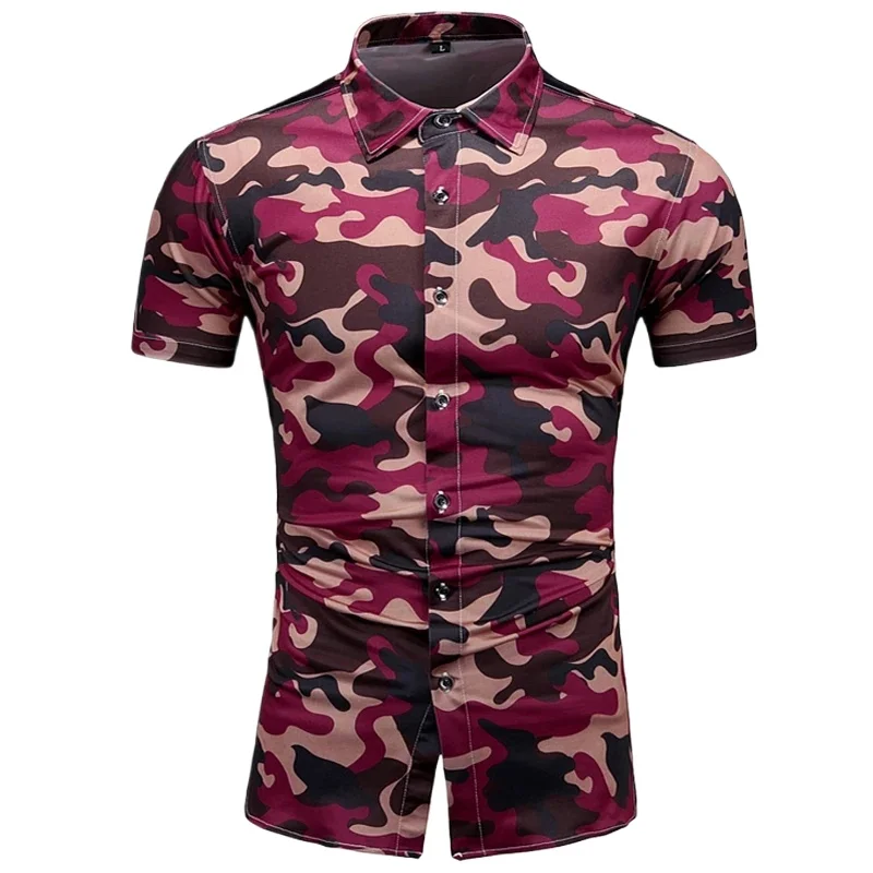 

Летняя камуфляжная дизайнерская рубашка мужская 2025 винтажная с коротким рукавом мягкие молочные шматочки Camisas Tacticasl блузка мужские официальные рубашки M-5XL