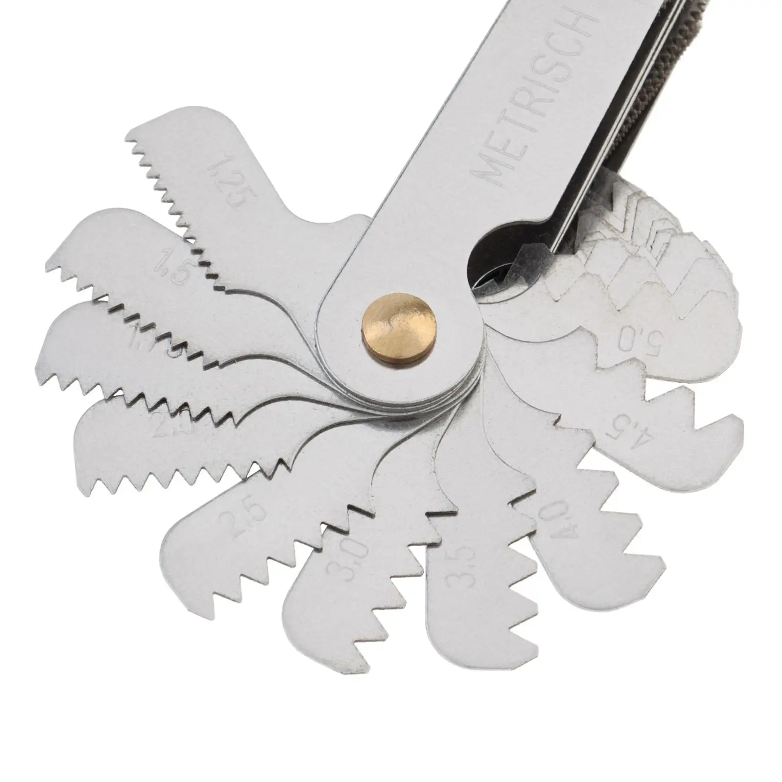 Imagem -05 - Medidor de Parafuso Métrico e Imperial 55 Graus 60 Graus us 60 Graus Thread Pitch Gauge Ferramenta de Medição 58 Pcs
