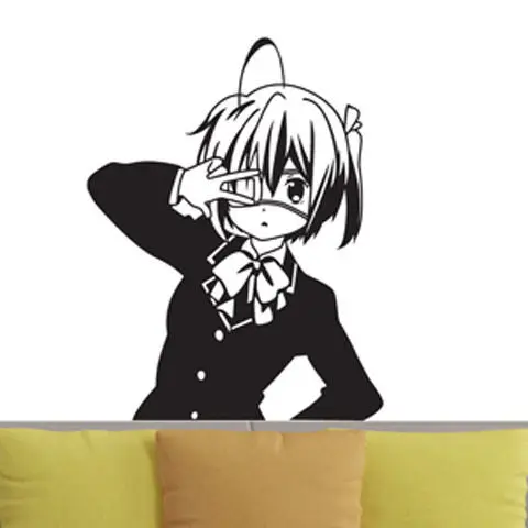 ملصقات جدارية من Love Chunibyo للأوهام الأخرى من تاكاناشي ريكا ملصقات فينيل زجاجية للسيارة ديكور منزلي أنيمي