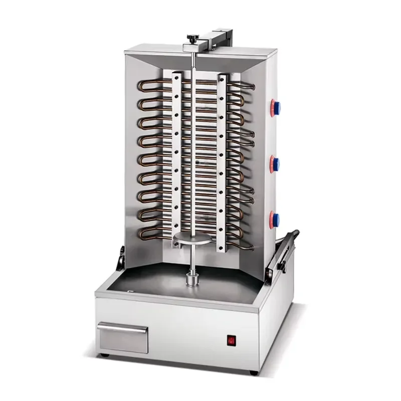 Professional Electric Gas Kebab Shawarma Machine Countertop 3 Burner Shawarma Grill for Commercial Home Use Vertical