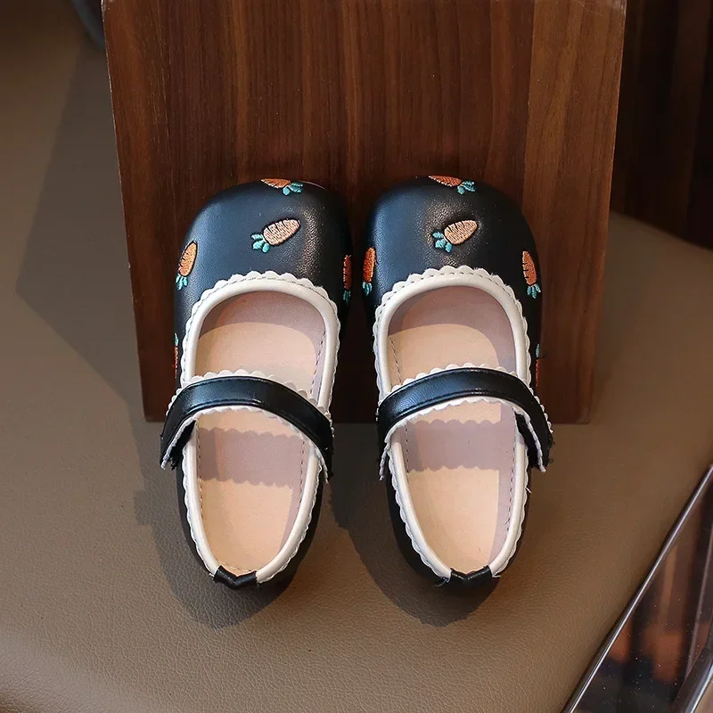 

Spring Girl Shoes New Fashion Versatile Kid Shoe Comfort Cute Cartoon Leather Shoe Simple Exquisite Soft Anti Slip Princess Shoe