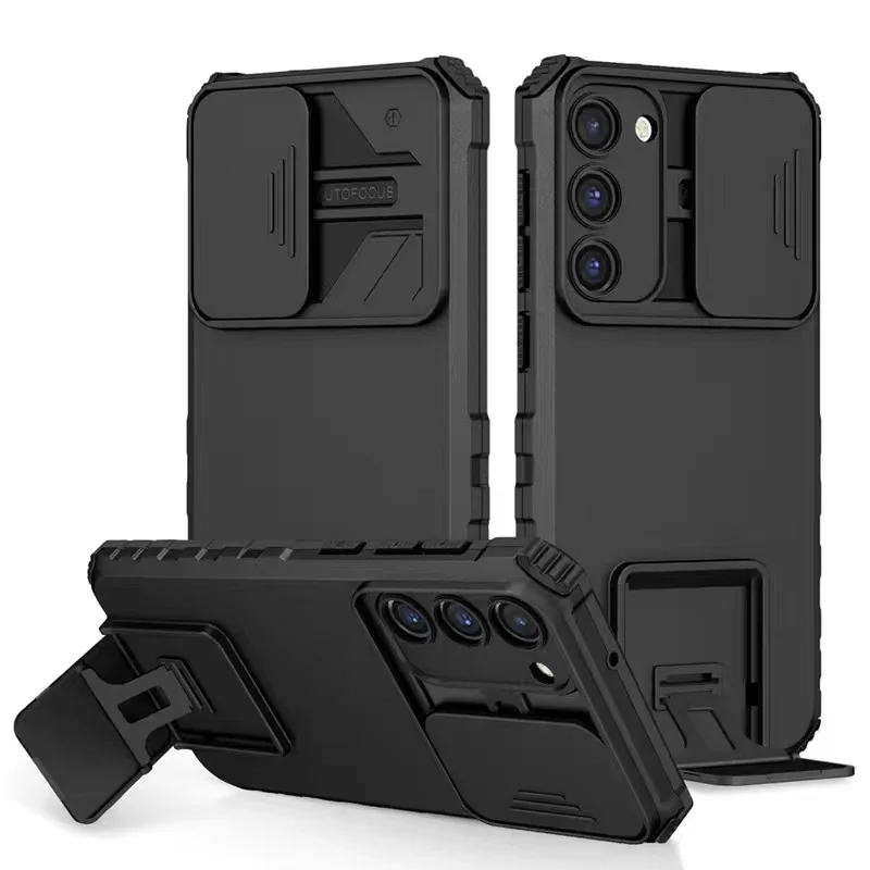 New PC Window Case For Samsung Galaxy A31  A52 A72 A22 A33 Cover Military-grade sliding window case with bracket