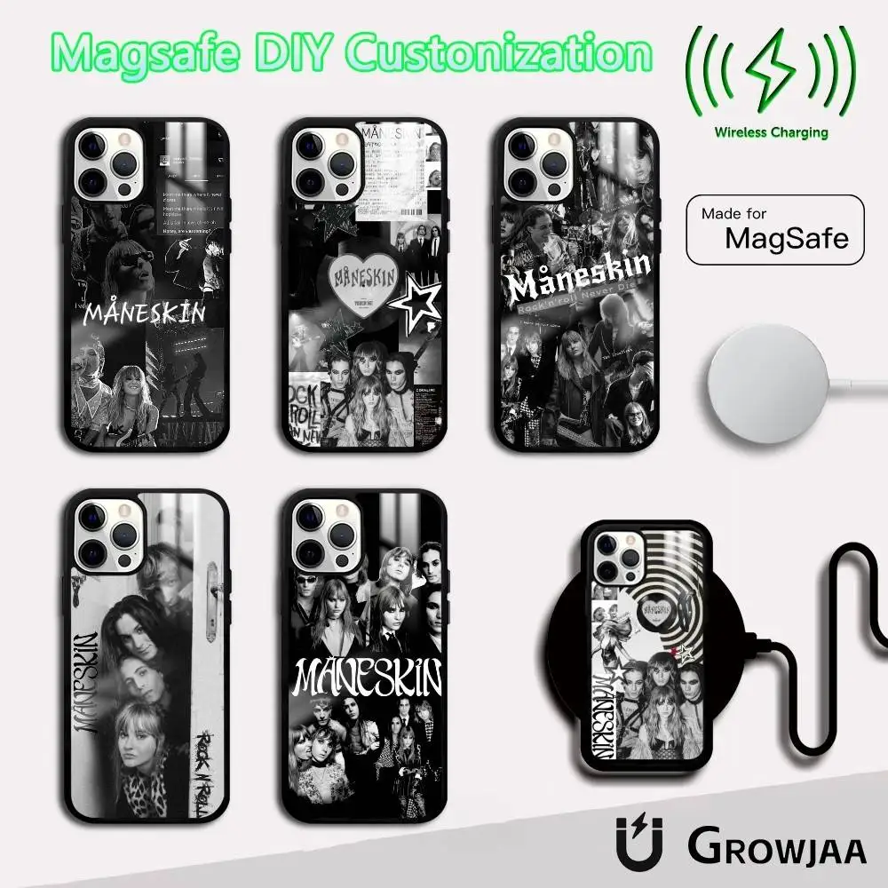 

COOL M-Maneskins Singer Phone Case For IPhone 16 15 14 13 12 11 Pro Max Plus Mini Magsafe Mirror Wireless Magnetic Funda