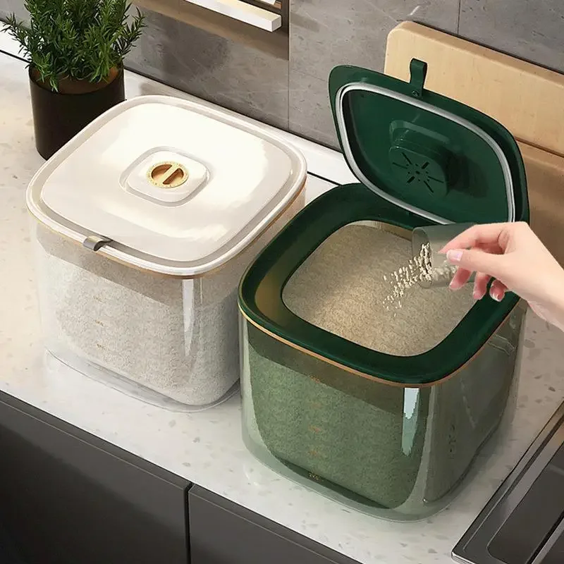 

Kitchen Household Rice Box Storage Container Flour Cereals Moisture-proof Plastic Storage Container Barrels Sealed Grain Box