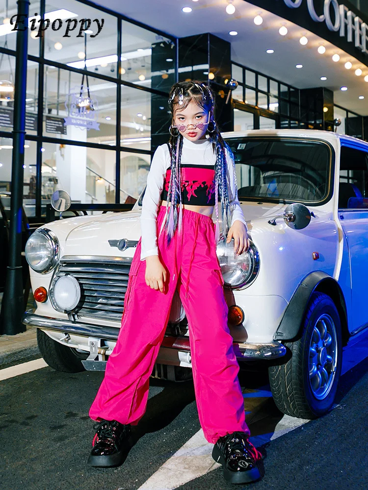 Kostum Jazz kostum Jalan goreng modis anak-anak setelan pakaian Hiphop anak-anak modis