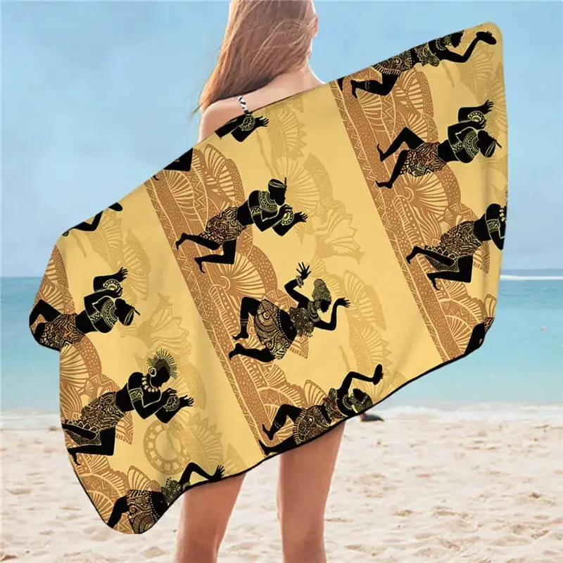 African Beach Towel Woman Bathroom Towel Desert Geometric Sunblock Wrap Blanket Toalla Exotic Adult Pool Towel