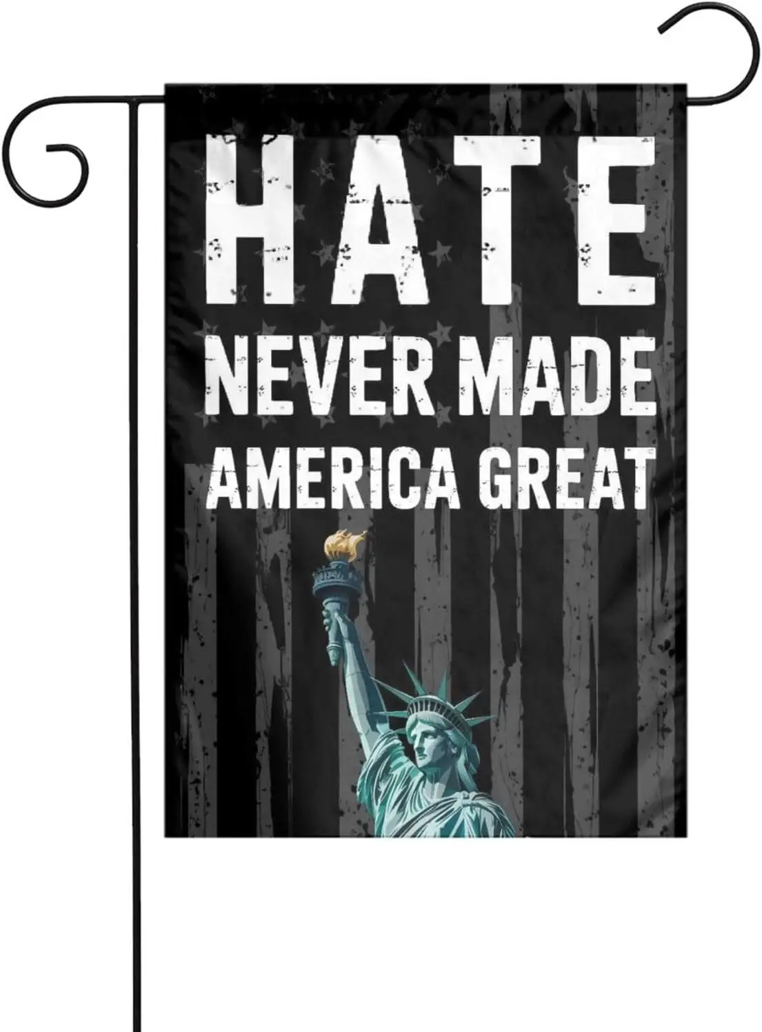 Hate Never Made America Great 12x18 Inch Garden Flag Double Sided Vertical, Welcome Yard House Outdoor Decoration YYN UUV EE hhz