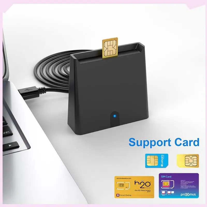 B24B USB Smart Card Reader ISO7816 Chip For Bank Card ID Card Class A, Class B And Class C (5V, 3V And 1.8V) Smart Cards