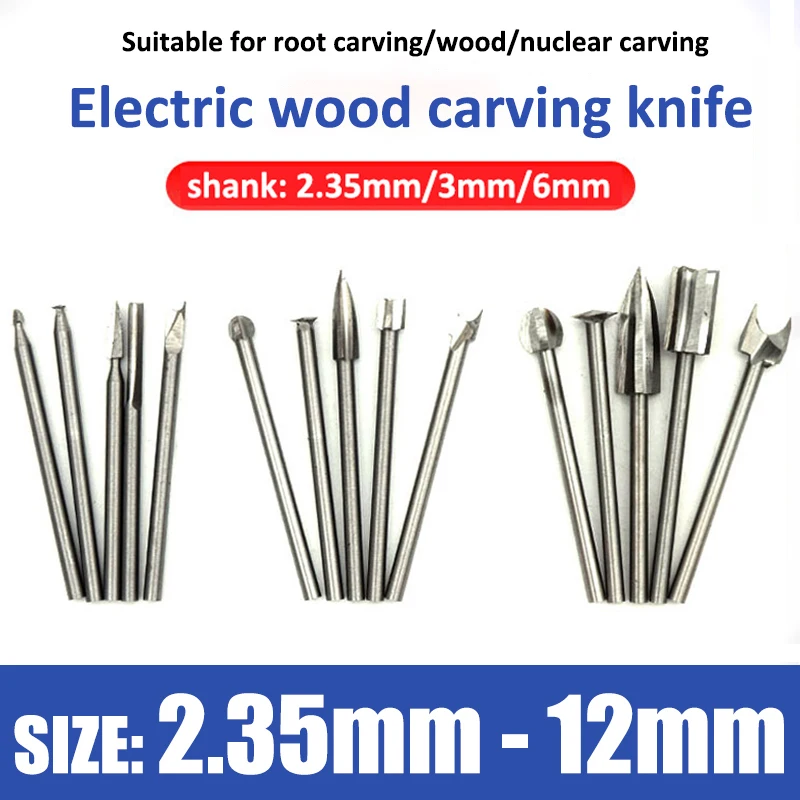 

5pcs/7pcs Carving Knife Drill Bits Set 2.35mm-12mm Woodworking Wood Grinding Engraving Milling Cutter Tools Wood Carving Knife