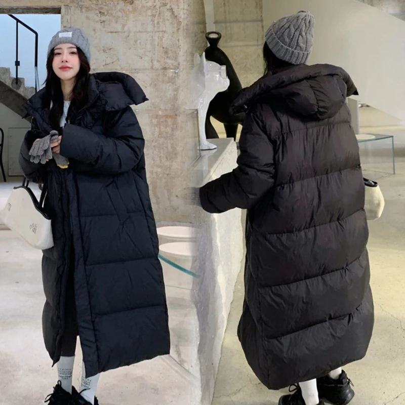 스타일아유 여성용 롱 오버사이즈 후드 패딩 포근한 보온성과 트렌디한 디자인 PD0228 스타일아유 여성용 롱 오버사이즈 후드 패딩 포근한 보온성과 트렌디한 디자인 PD0228