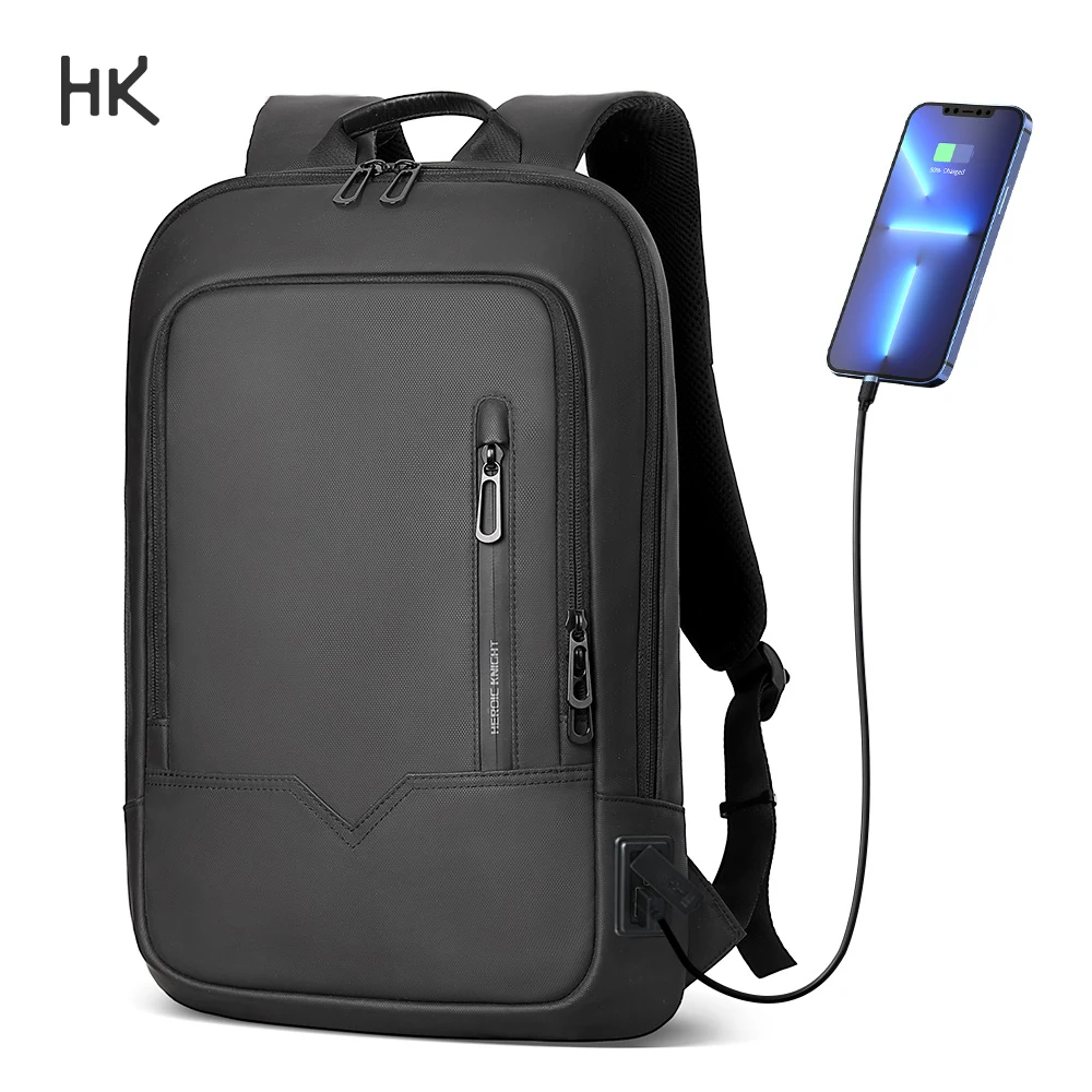 

HK Slim Laptop Backpack Men's Business Backpack with USB Charging Waterproof Travel Backpack College School Bag for Office Work