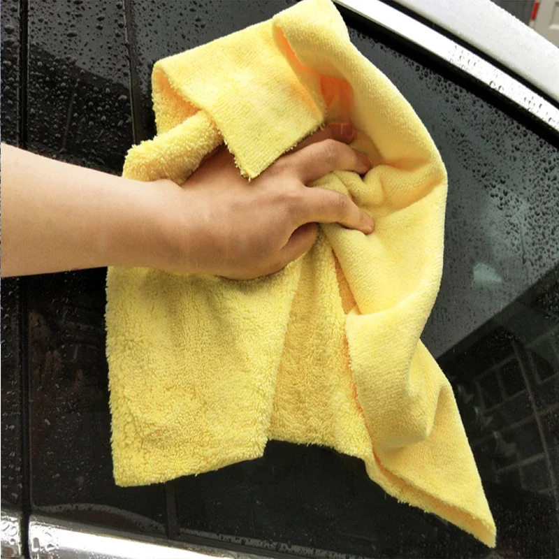 5Pcs Microfiber Cleaning Towel Thicken Soft Drying Cloth Car Body Washing Towels Super Absorbent Car Towel Clean Rags 30x40CM
