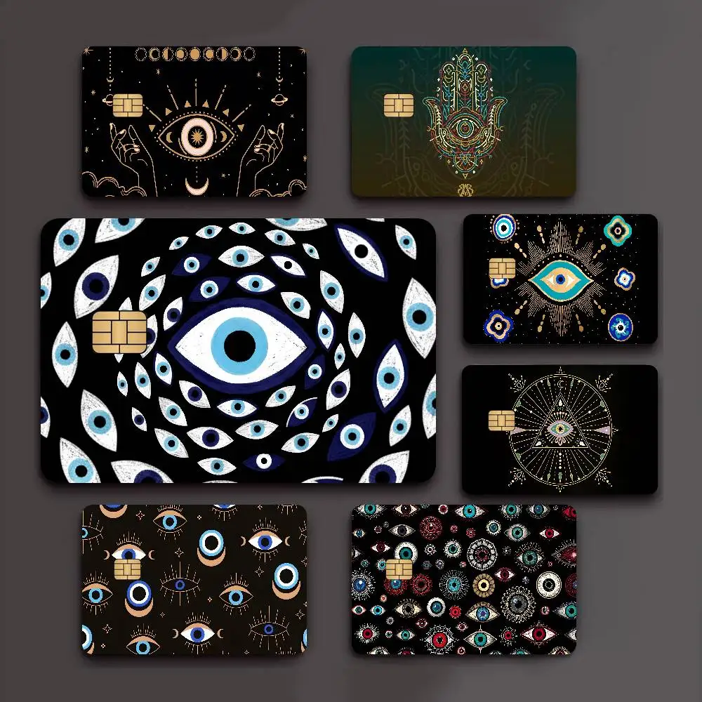 Mystic ORNATE Evil Eye Credit Card Skin Stickers No Adhesive Residue Water Proof for VISA Credit Card Subway Access Card