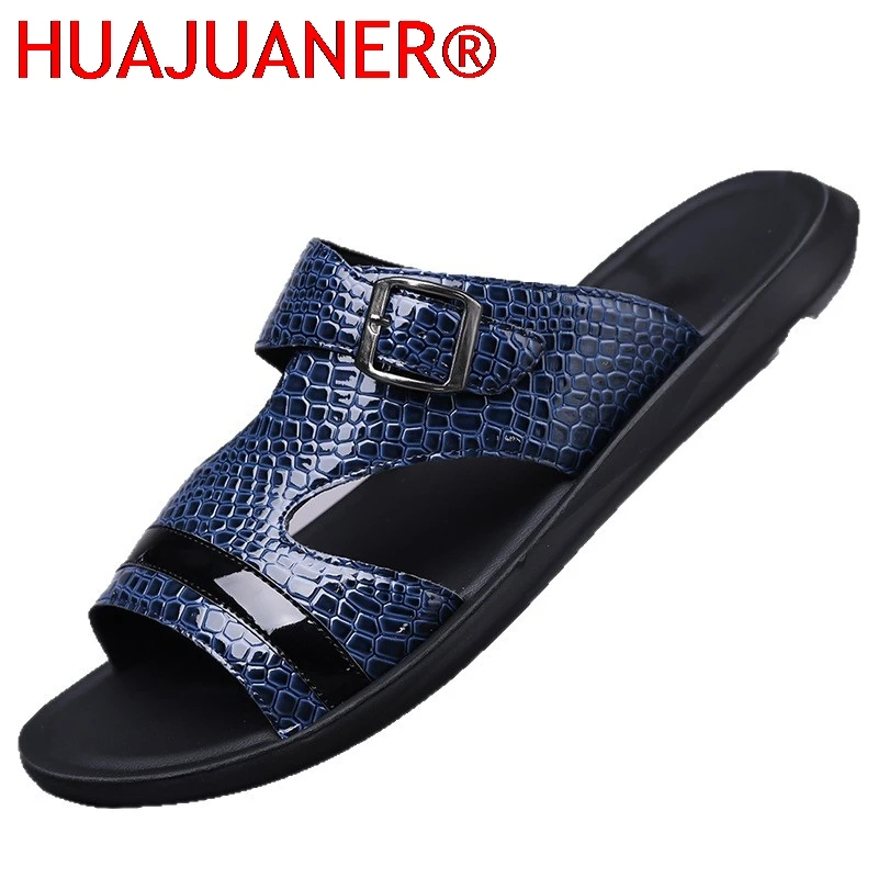 

Plus Size 38-48 Hot-selling Men Slippers Sole Open Toe Beach Slides All-match Man Flip Flops Versatile Half Flats Sandals Slides