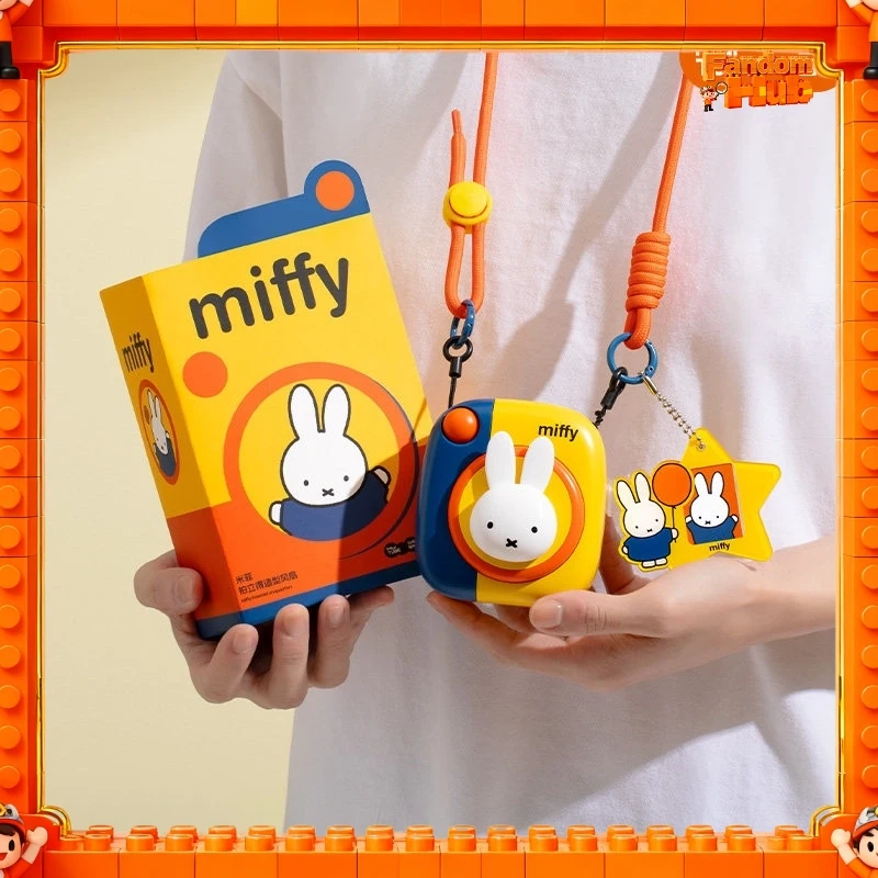 

Genuine Miffy Camera Shaped Neck Hanging Handheld Fan Portable Usb Rechargeable Quiet Desktop Fan For Office, Anime Peripherals