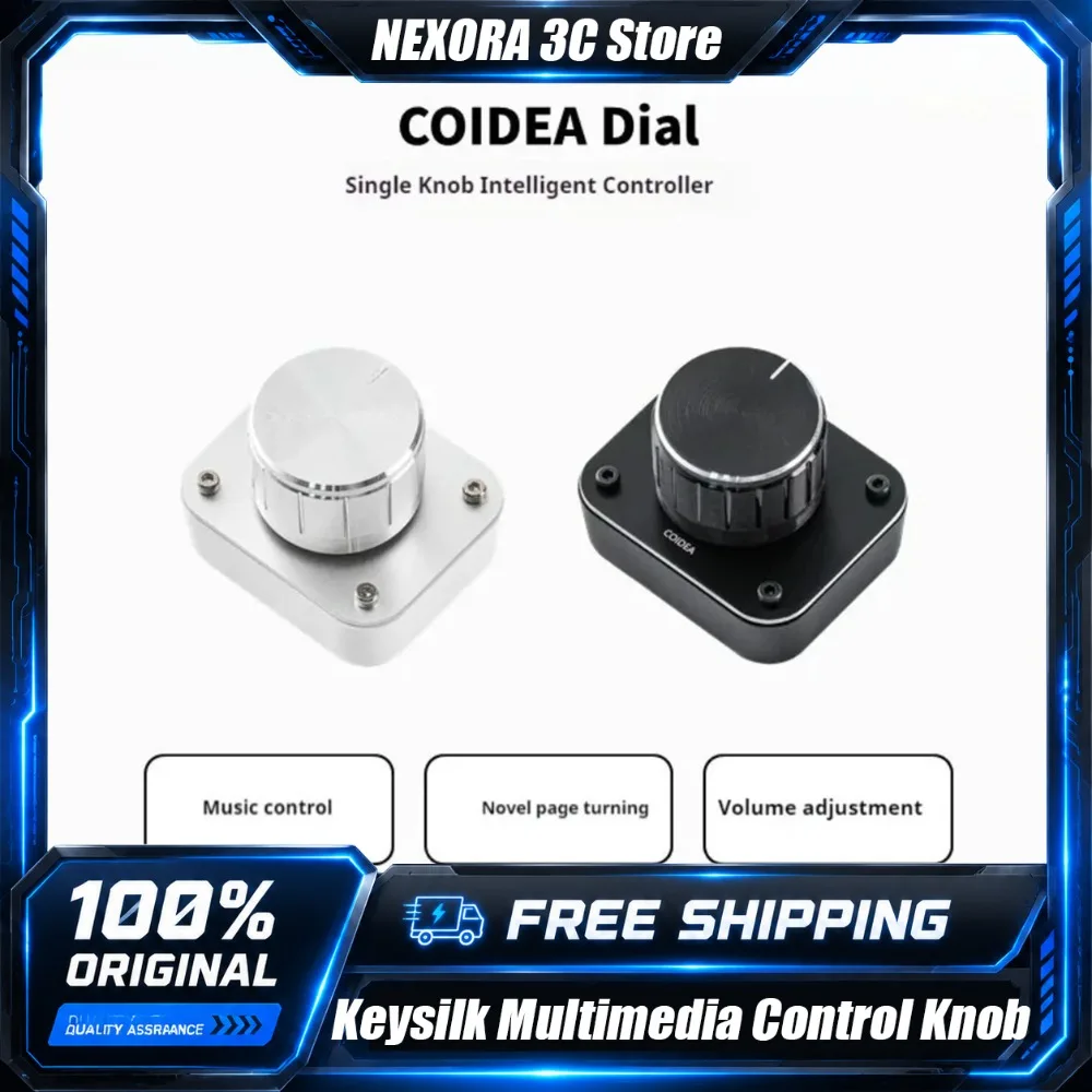 Keysilk Mini Portable Multimedia Volume Control Knob Tri Mode Wireless Bluetooth 2 4G Shortcut Macro Pad Keypad for Laptop