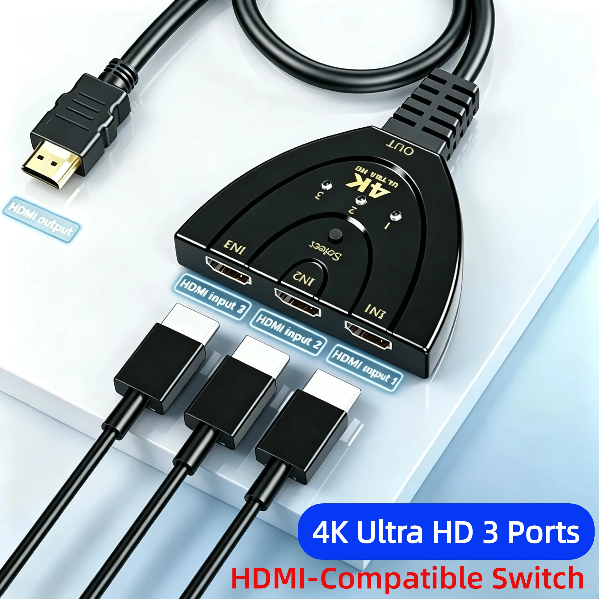 Hdmi Cable - 4K HDMI-компьютерный коммутатор с 3 портами,