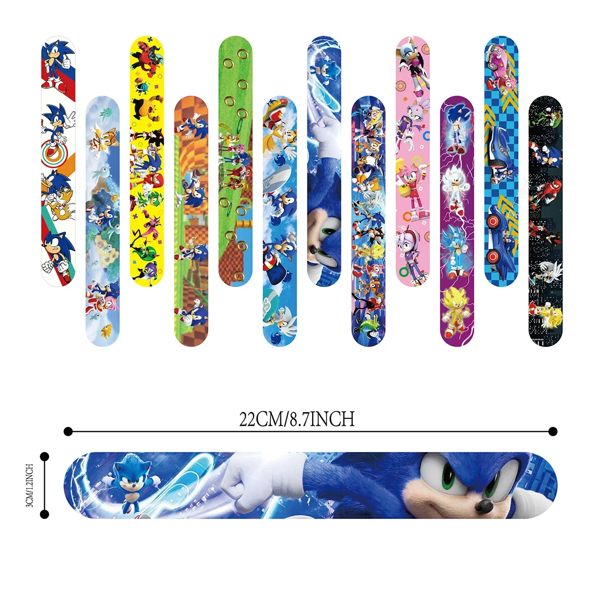 12/24/36pcs Sonic Slap Bracelets Party Favor Gifts Goodie Bag Fillers Wristbands for Kids Birthday Party Supplies Wedding Favors view 2