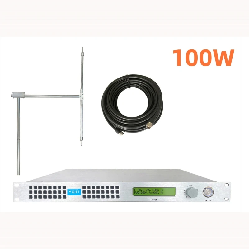 Antenna with 15m Cable Radio Broadcast Equipment 100w Fm Transmitter Kit