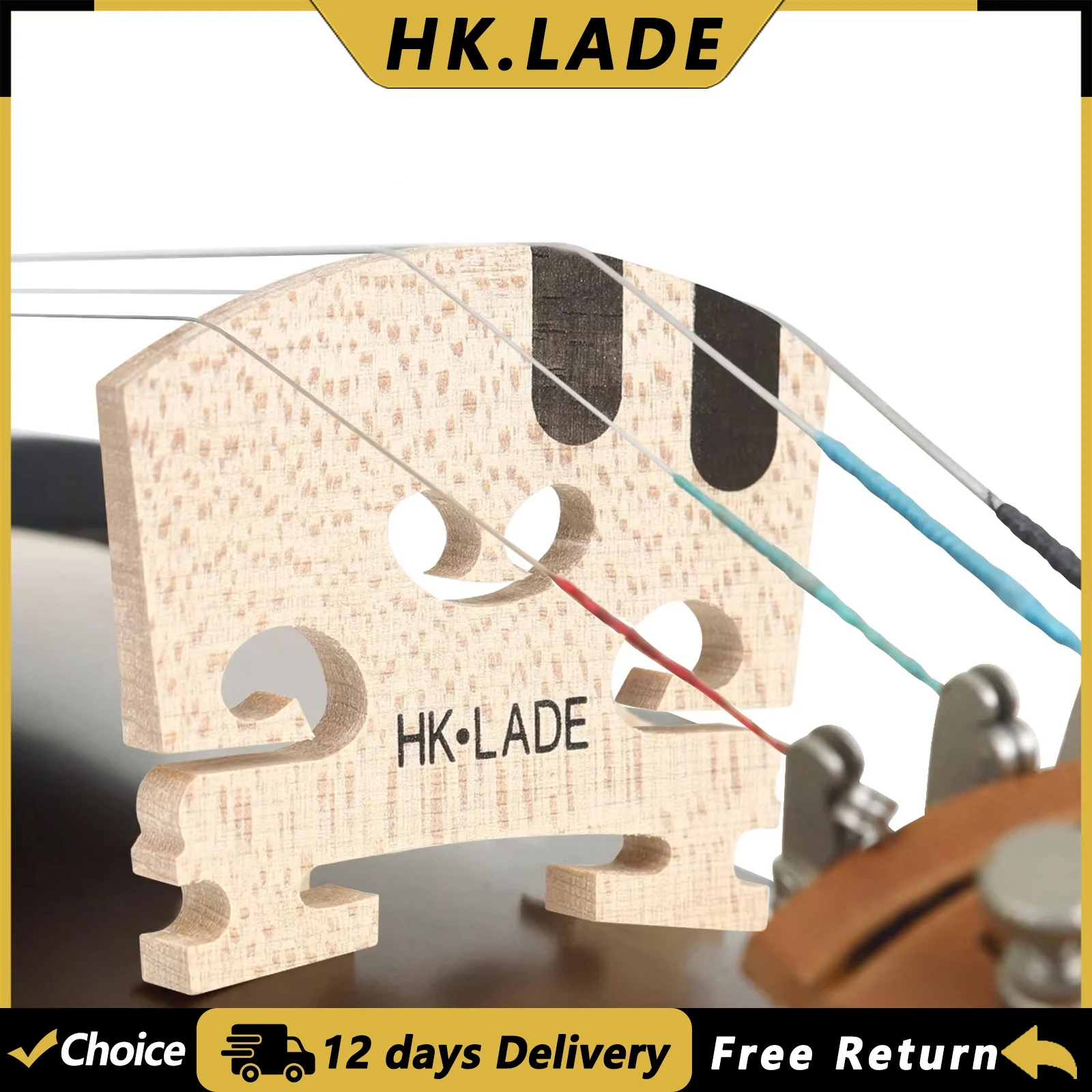 HK.LADE 4/4 Violin Bridges High-quality Maple Fiddle Bridge Professional Stringed Instruments Violin Parts & Accessories LN250