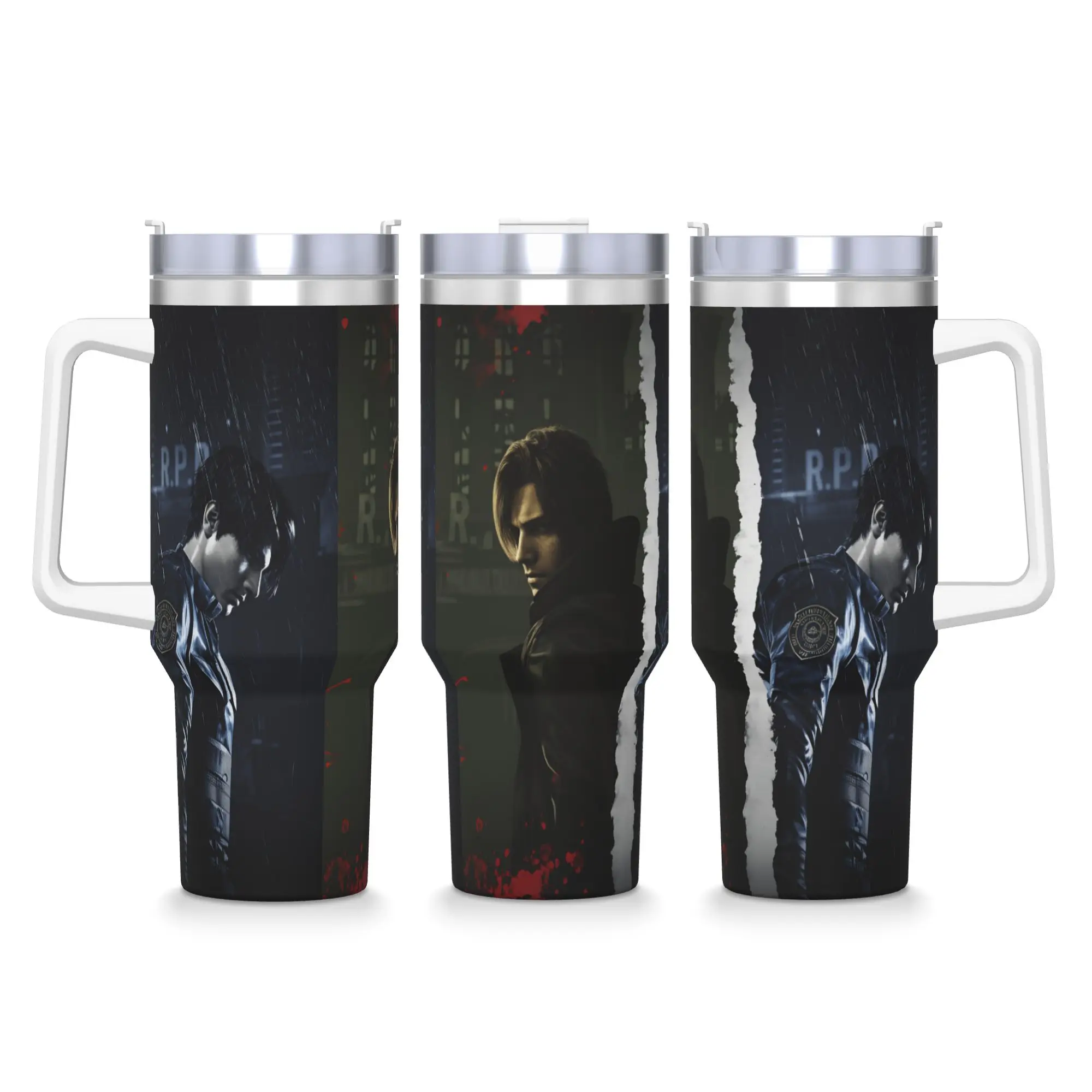 Residents Evils Tumbler  Cold and Hot Water Bottle Leakproof Stainless Steel Coffee Mug Printed Camping Car Mugs