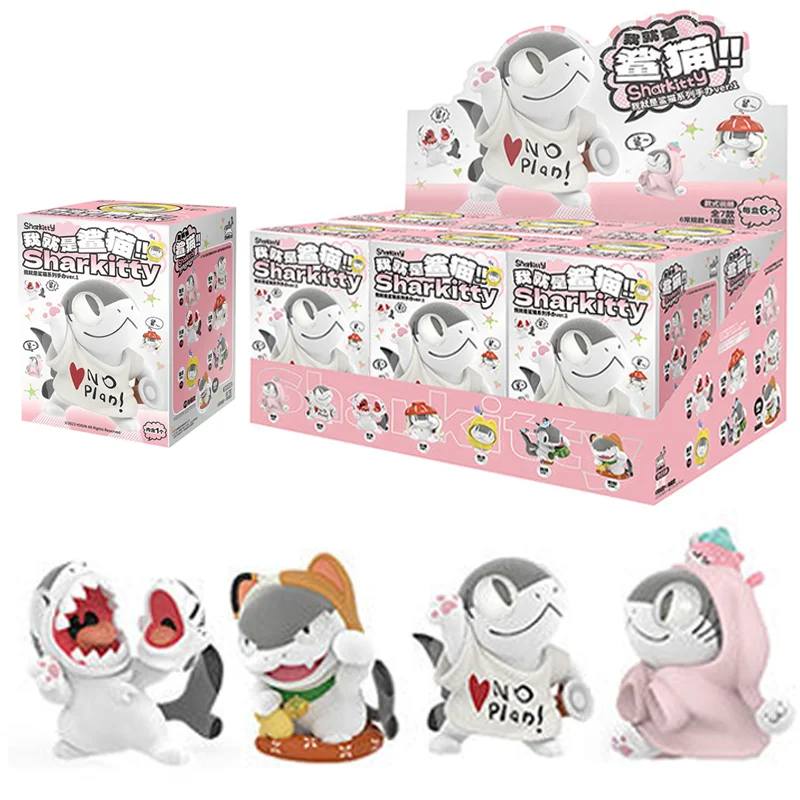 

Official Genuine Sharkitty Series Blind Box Cartoon Anime Figure Collectible Model Mystery Box Kawaii Desktop Toy Gift