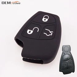 3-przyciskowy silikonowy pokrowiec na kluczyk samochodowy pasujący do Mercedes Benz CLS SL C E S CLASS Remote Smart Keyless Case Holder Protector