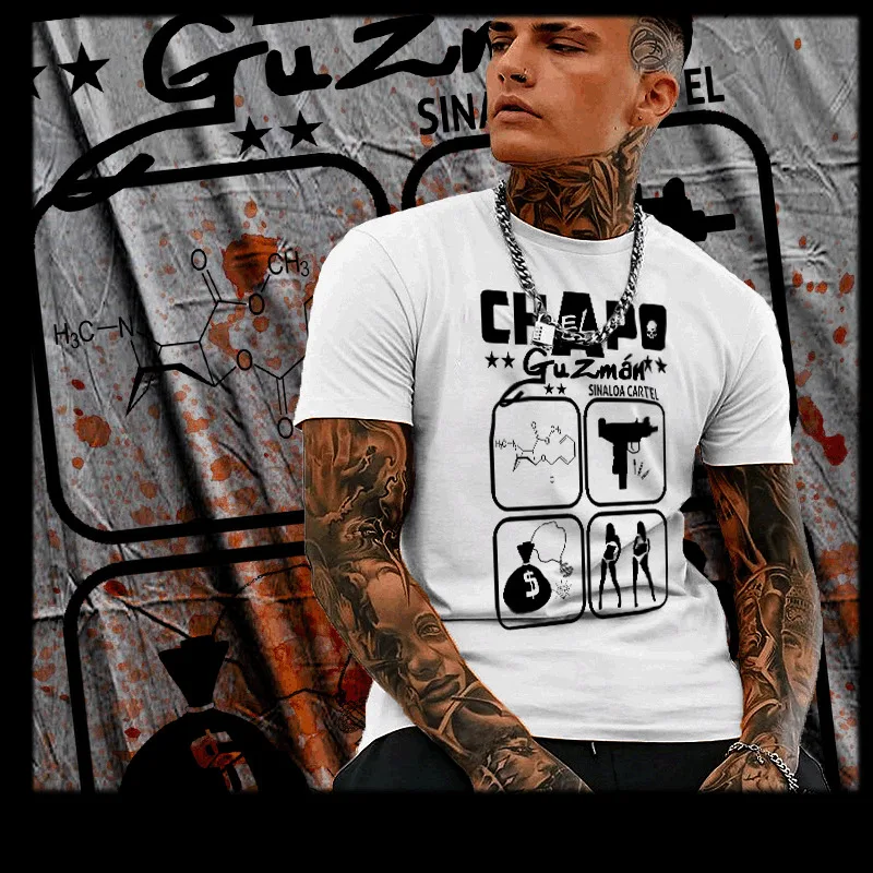 Футболка El Chapo Sinaloa Cartel Money Woman Uzi Gangster Mobster Mafia Tee