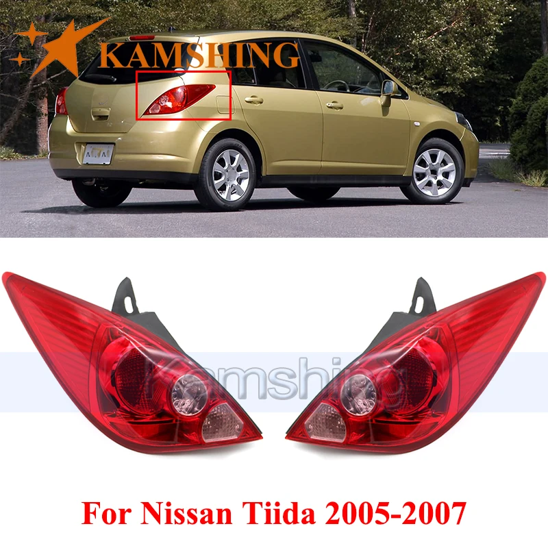 

CAPQX 1pair Rear Bumper Taillight For Nissan Tiida 2005-2007 Tail Light Taillamp Rear Stop Light Warning Brake Signal Lamp