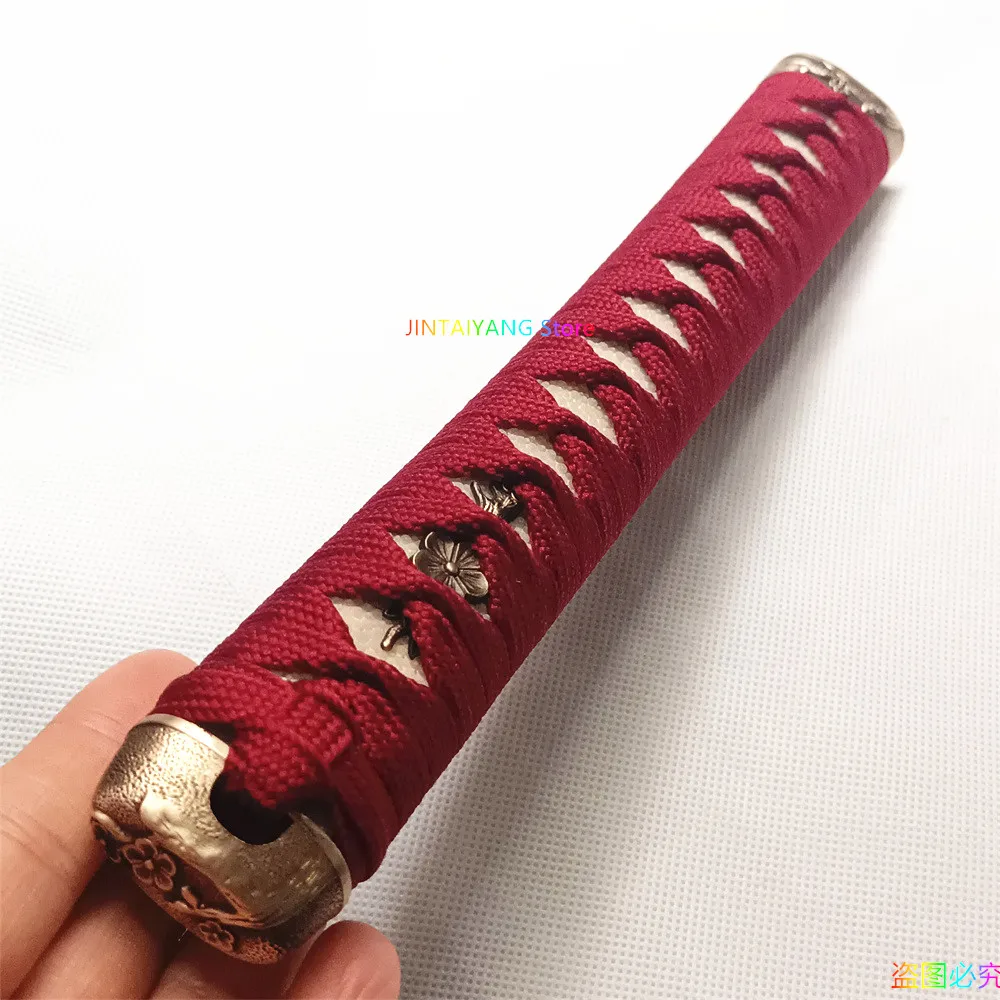 26CM Tsuka Handle Real Rayskin Brass Fuchi Menuki Kashira Silk Ito Accessories For Japanese Sword Samurai Katana Fittings