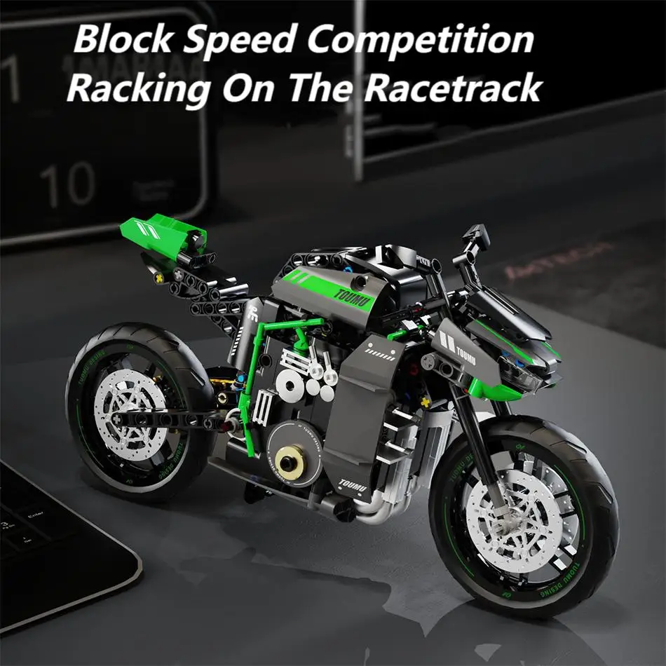 

High-Tech Mecha Motorbike MOC Building Blocks Sport Car 3D Model Kits STEM Educational Toys for Boys Kids Best Birthday Gifts