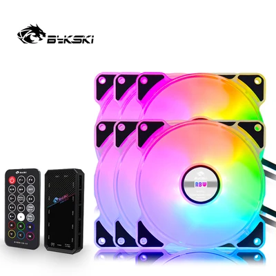 Bykski Pc Case Fan Adjust RGB Cooling Fan 120mm Quiet Remote Computer Cooler Cooling Light LED 5V A-RGB Case Fan CPU PC