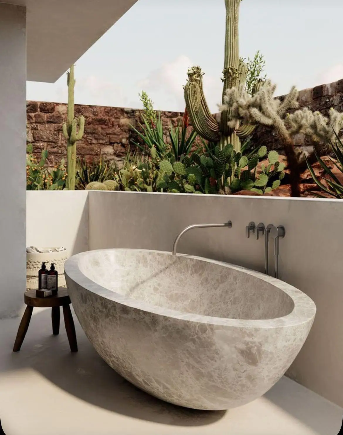 Nordic Luxury Marble Bathtub, Round One-Piece Freestanding Tub for Villa, Heat Retention & Easy Clean, Body Contour, Customizabl