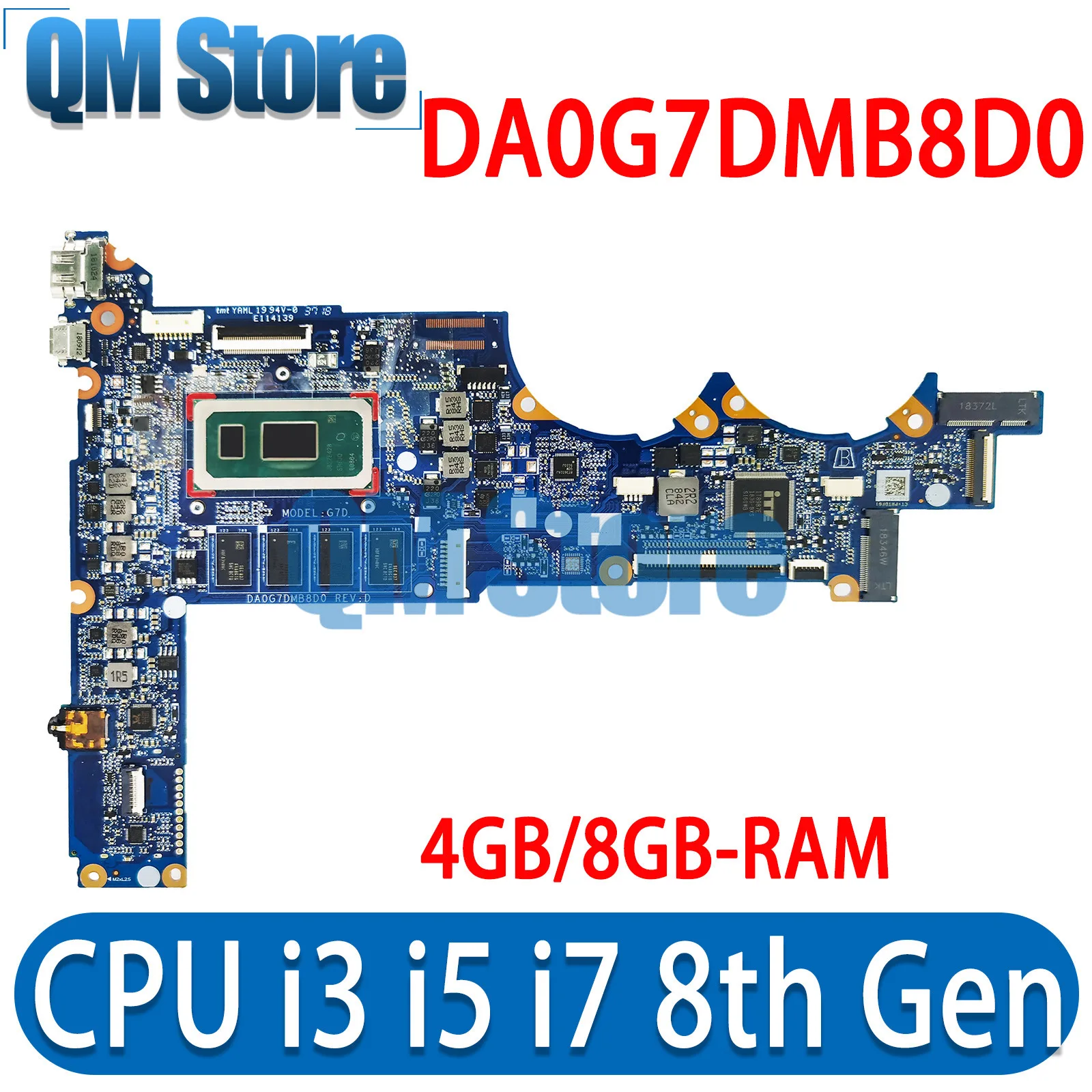 

DA0G7DMB8D0 DAG7DCMB8D0 For HP Pavilion 13-AN Laptop Motherboard With i5 8th/10th Gen CPU L68349-601 L68368-601 Mainboard