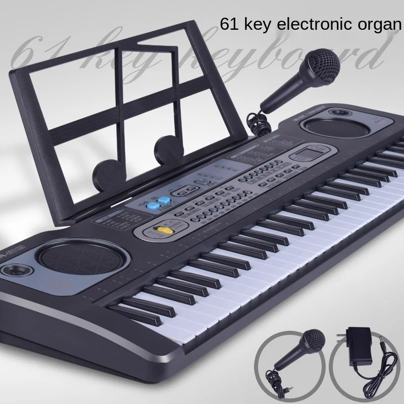 

Doki Toy 2023 New Children's Piano Keyboard With A Microphone Multi-function 61 Key Electric Toy Piano Instrument