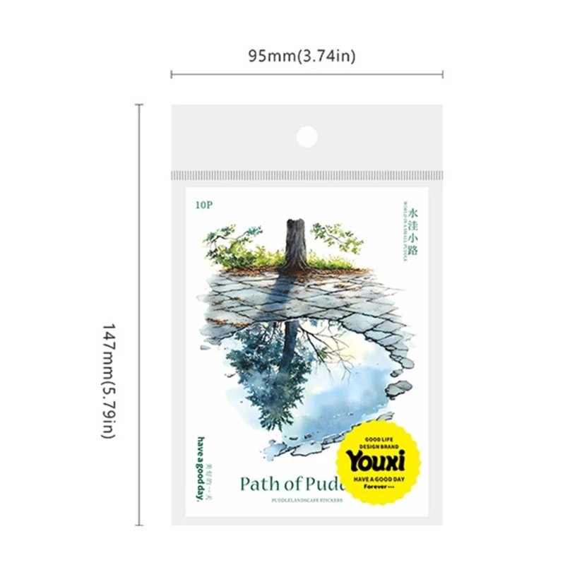 Natural Landscape Synthetic Film Transfers, Water Reflection Trail Layouts for Album Making and Artistic Decoration