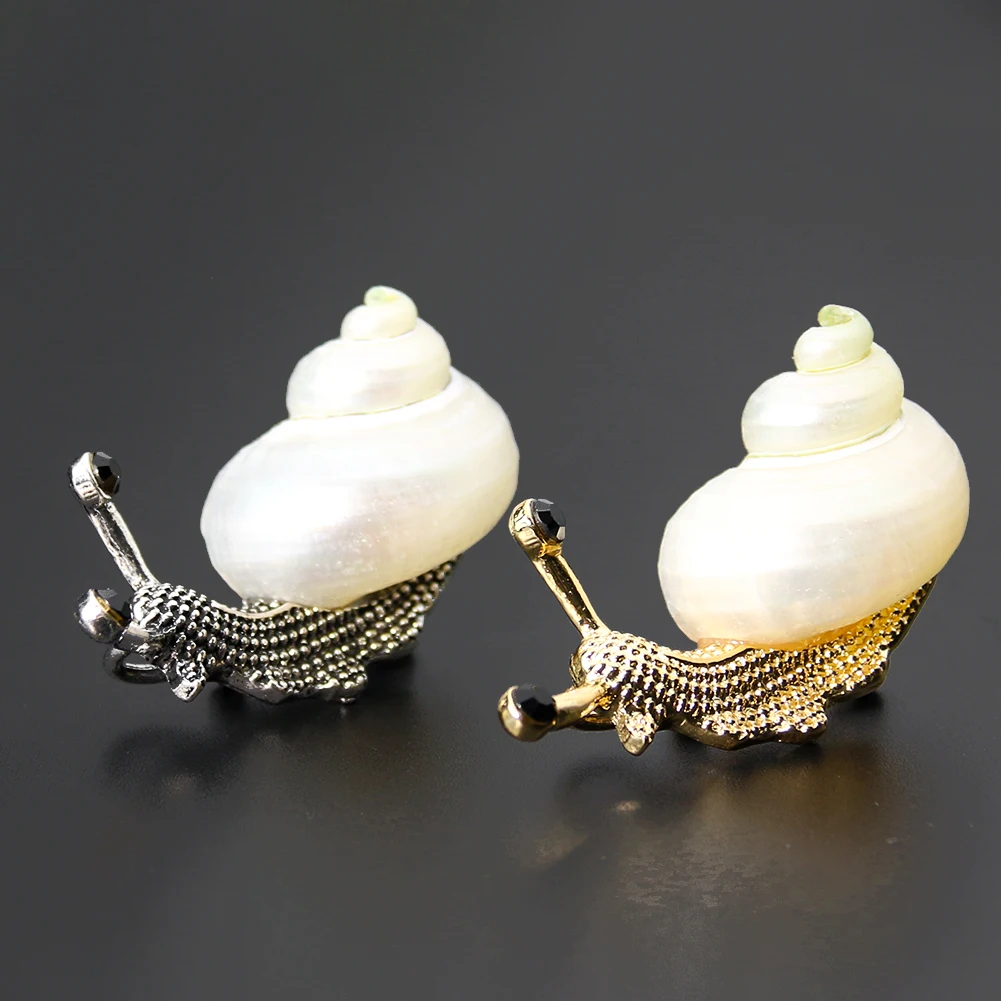 Muy Bien الحلزون شكل بروش الإبداعية الحيوان المينا التلبيب دبوس حقيبة الظهر Cowboy سترة الملابس الديكور شارة #2