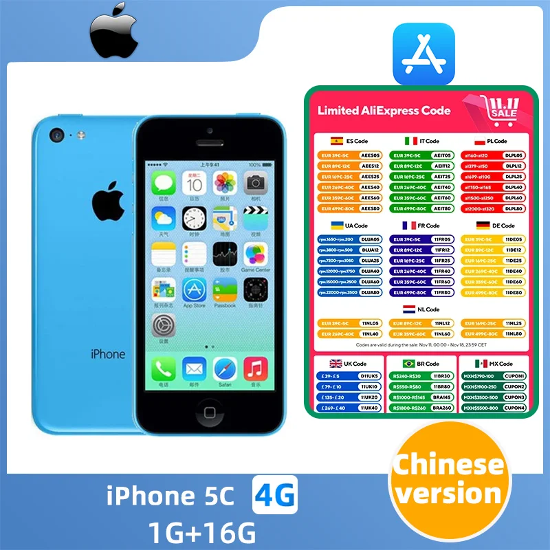 Apple iPhone 5c 3g Handy 4,0 Display Dual Core Handy 8GB/16GB/32GB ROM WCDMA verwendet WiFi GPS iOS verwendet Telefon