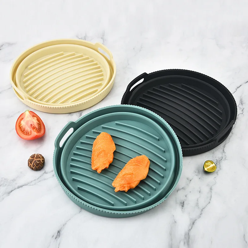 1/2 Airfryer سلة سيليكون فرن صينية الخبز قالب من السيليكون للمقلاة الهوائية البيتزا المقلية سلة الدجاج المقلاة الهوائية أطباق الخبز عموم