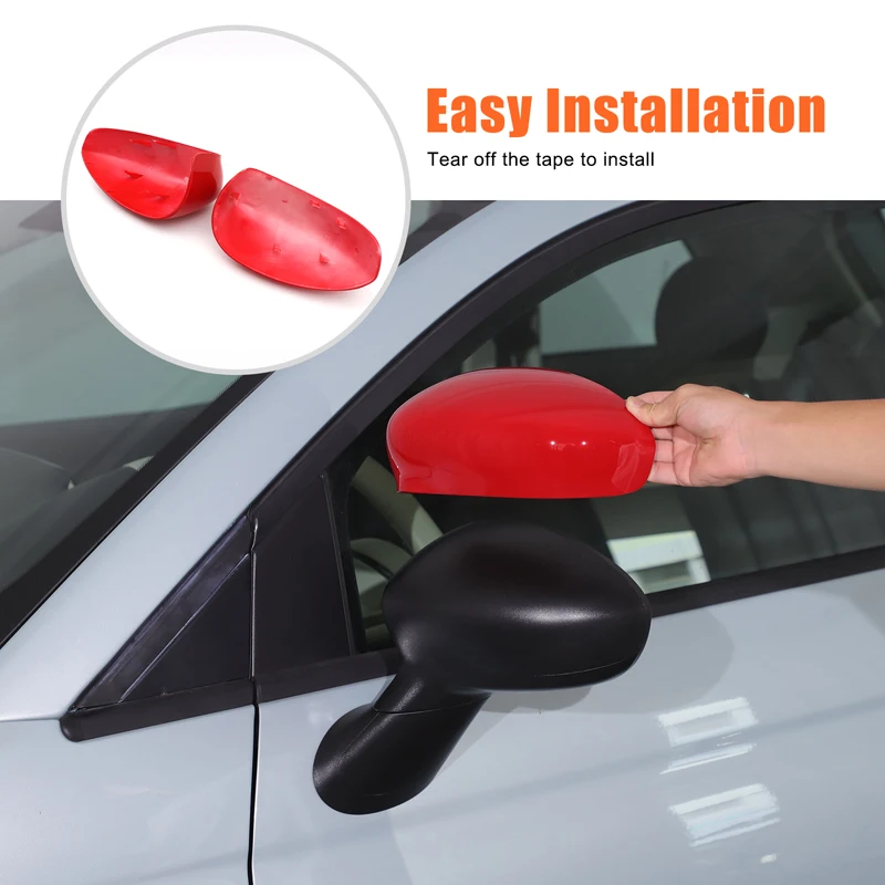 

For Fiat 500 rearview mirror cover, car side rearview mirror protective case, decorative cover, ABS (change version) 2016 -2023