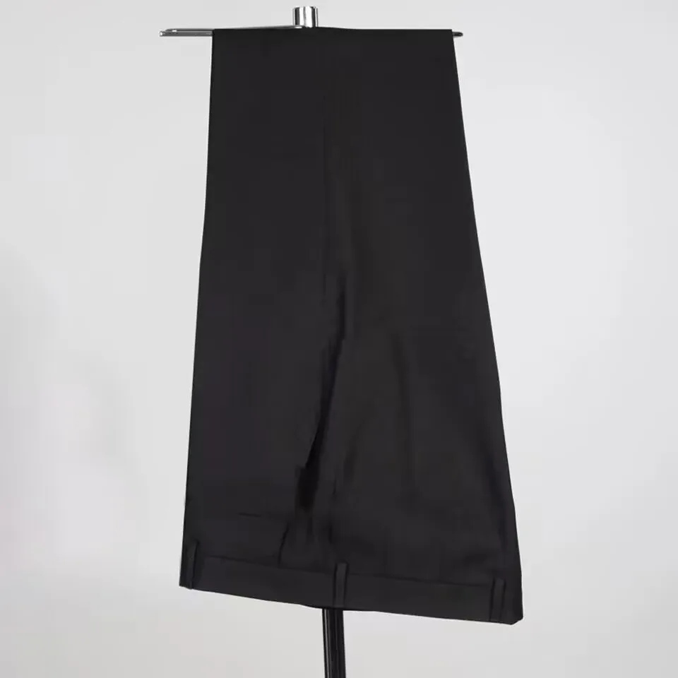 사용자 정의 럭셔리 피크 보석 옷깃 정장 결혼식을위한 남자 블랙 신랑 턱시도 싱글 브레스트 자켓 바지 2 조각 남자