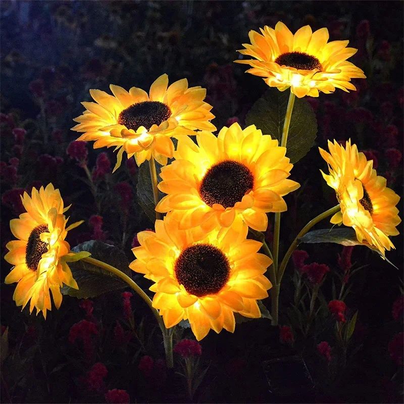 

Solar Sunflower Stake Light Outdoor Villa Wedding Landscape Yard Decoration Lawn Fairy Light Solar LED Lights for Garden Decor