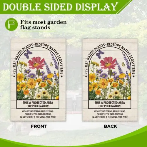 علم حديقة الترحيب من Restore Native Plants، مقاس 12 × 18 بوصة للعطلات على الوجهين...