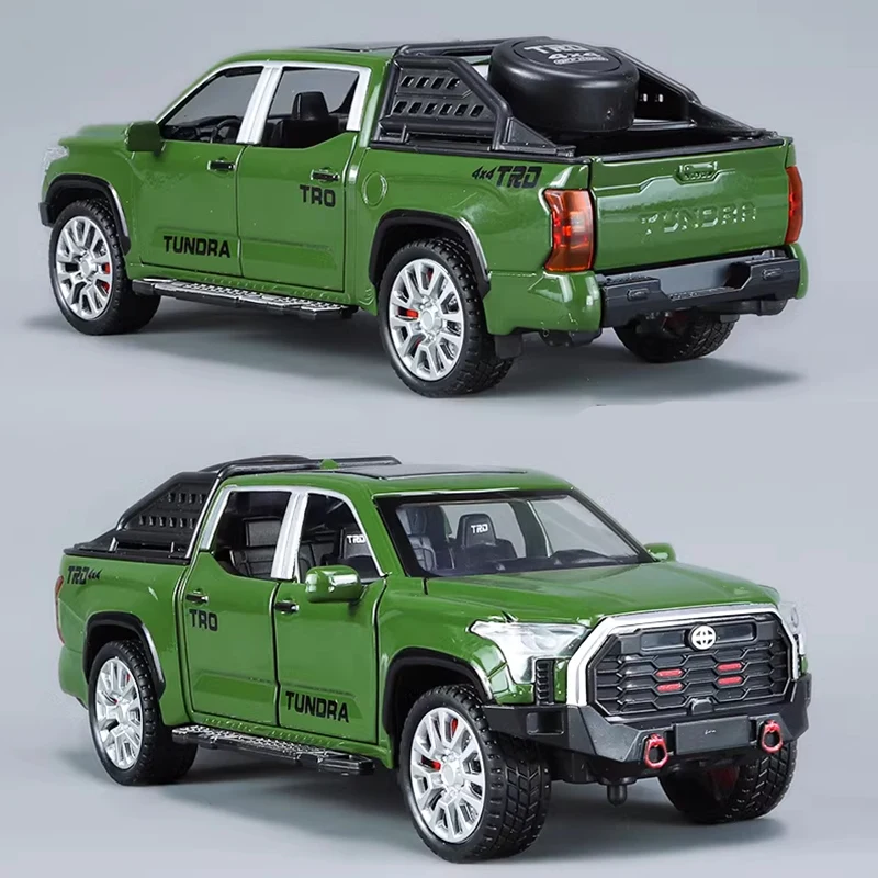 

1/32 Tundra Alloy Pickup Car Model Diecast & Toy Metal Off-Road Vehicles Car Model Simulation Sound and Light Childrens Toy Gift