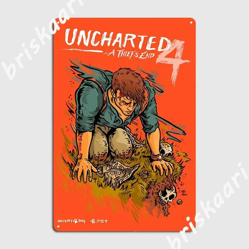 Uncharted 4 Metal Sign Plates Classic Cave Pub Club Party Tin Sign Posters