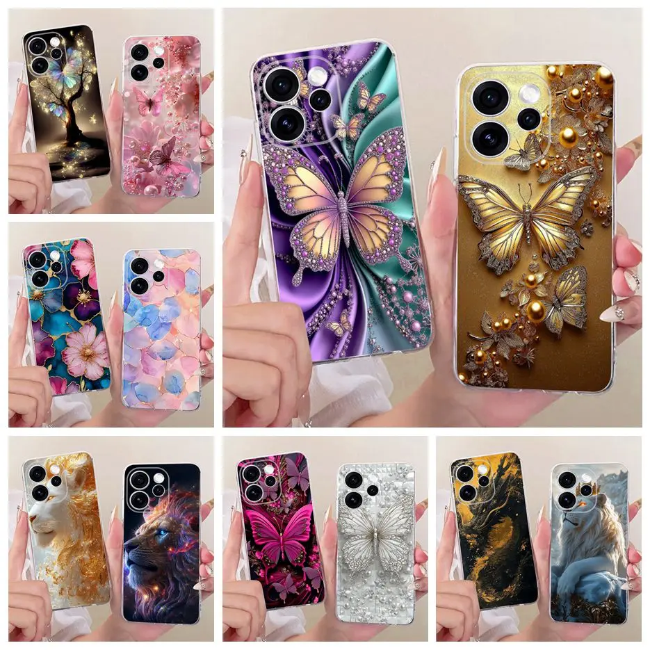 Para Oppo Reno 15 FS funda Reno15 F 5G CPH2801 funda pintada de mariposa de lujo funda de teléfono suave y delgada para Oppo Reno15 Pro Fundas bolsas