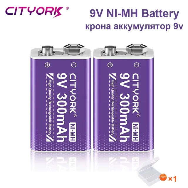 CITYORK 9V akumulator NiMH 300mAh 9V 6f22 korona Krone bateria do multimetru mikrofon pilot KTV użyj zabawek