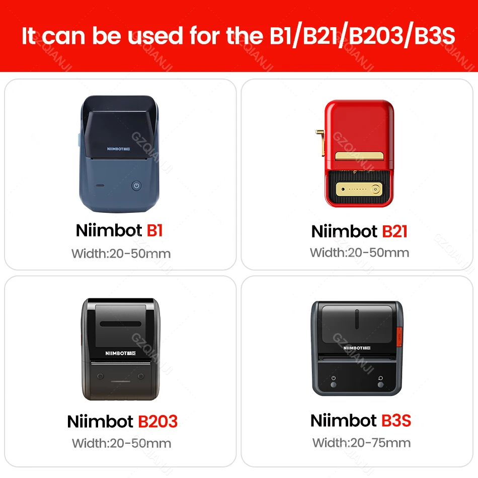 Original Niimbot B21 B1 B3S Thermal Label Printer Cute Color Paper Adhesive Sticker Barcode QR Code Paper Indoor Outdoor Papeles